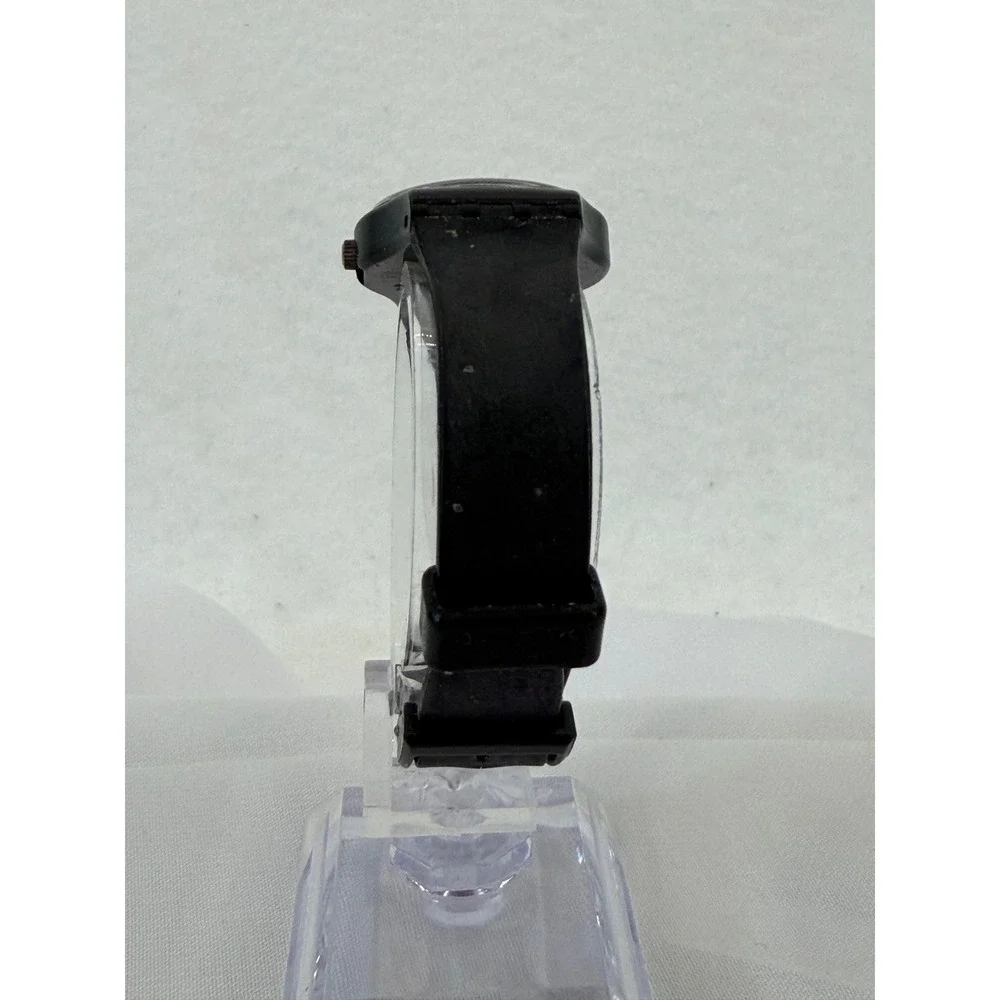 Vintage 1986 Swatch GB105 Black Out Watch Swiss Made Minimalist Black Analog - Picture 3 of 7